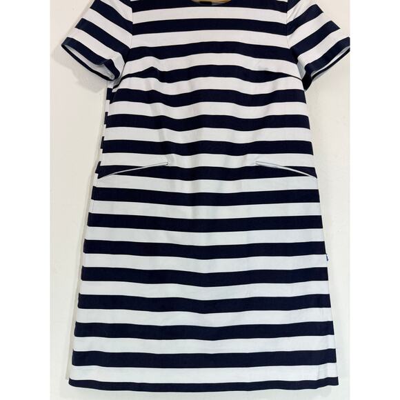 NWT Draper James Nassau Stripe Shift Dress Navy/White Pocket Size 4 DR0270 - Picture 8 of 10